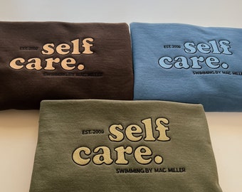 Self Care Mac Miller Embroidered Sweatshirt/Crewneck | Unisex Embroidered Sweatshirt