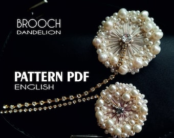 PDF tutorial embroidered brooch, embroidery pattern instant download instructions, diy embroidery, diy crafts