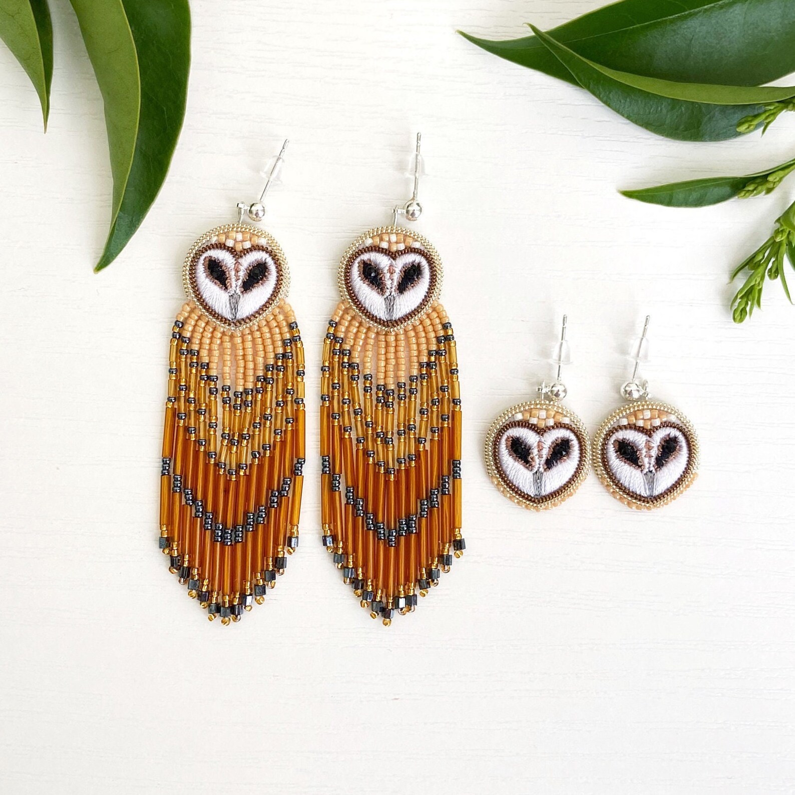 Indigenous Seed Bead Fringe Earrings ~ 
