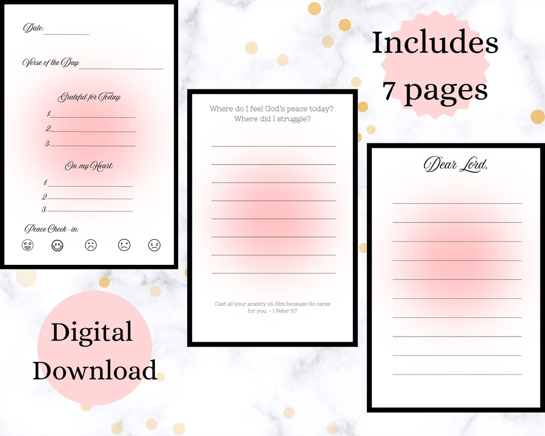 Christian Prayer Journal for Women | Peaceful Path (digital Planner) - Etsy
