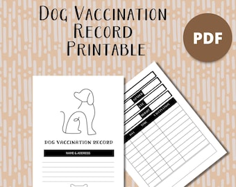 Printable Pet Vaccination Record Tracker - Etsy