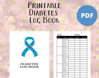 Livro de registro de diabetes para impressão, rastreador de diabetes, registro de glicose no sangue, cuidados com diabetes, açúcar no sangue, PDF para impressão, livro de registro de diabéticos minimalista