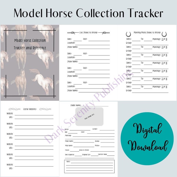 Model Horse Collection Tracker, Breyer Tracker, Peter Stone Collection Planner, Collection Tracker for Collecta, Artist Resin Horse tracker