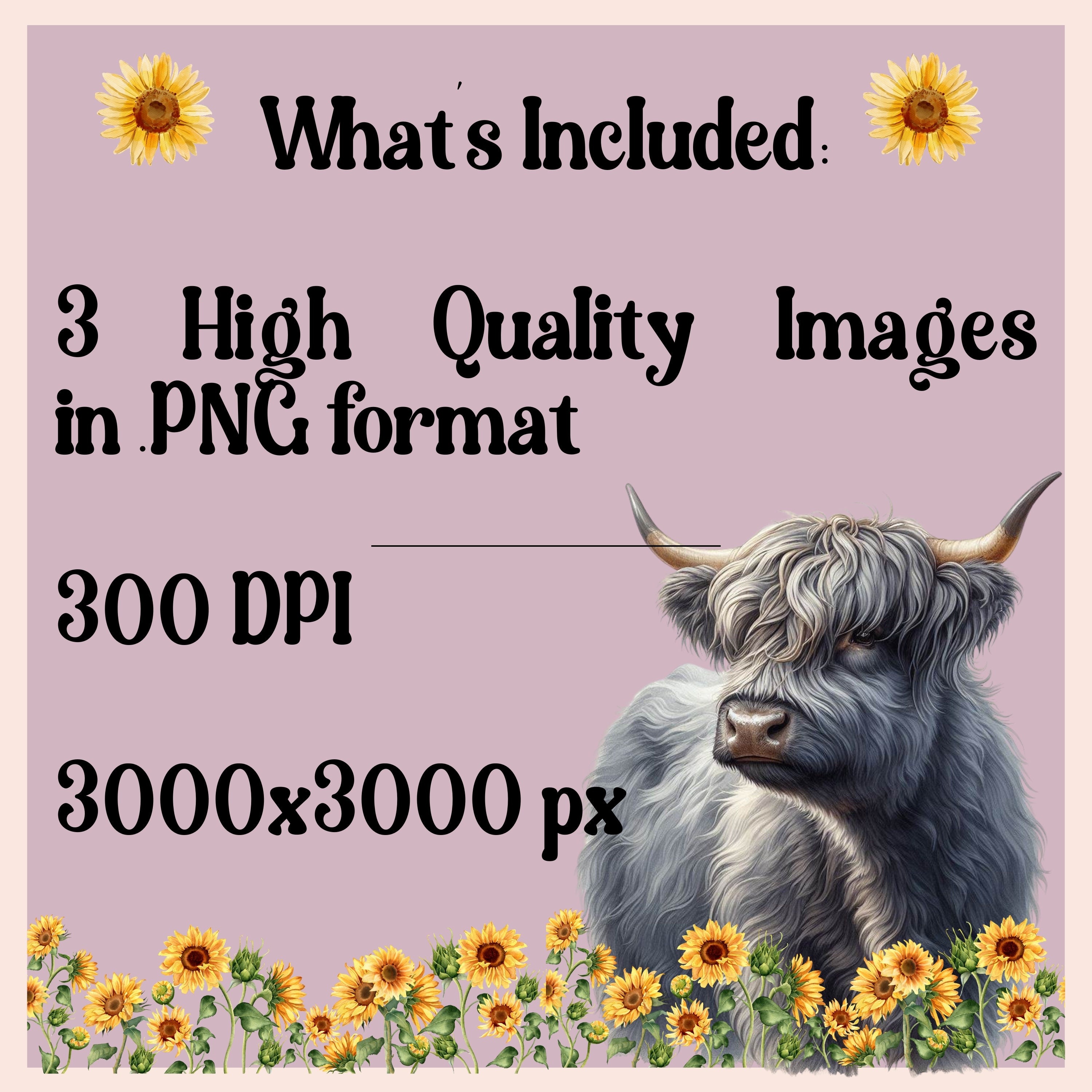 Highland Cow PNG Pack 3, Watercolor Highland Cow, Highland Cow Clipart ...