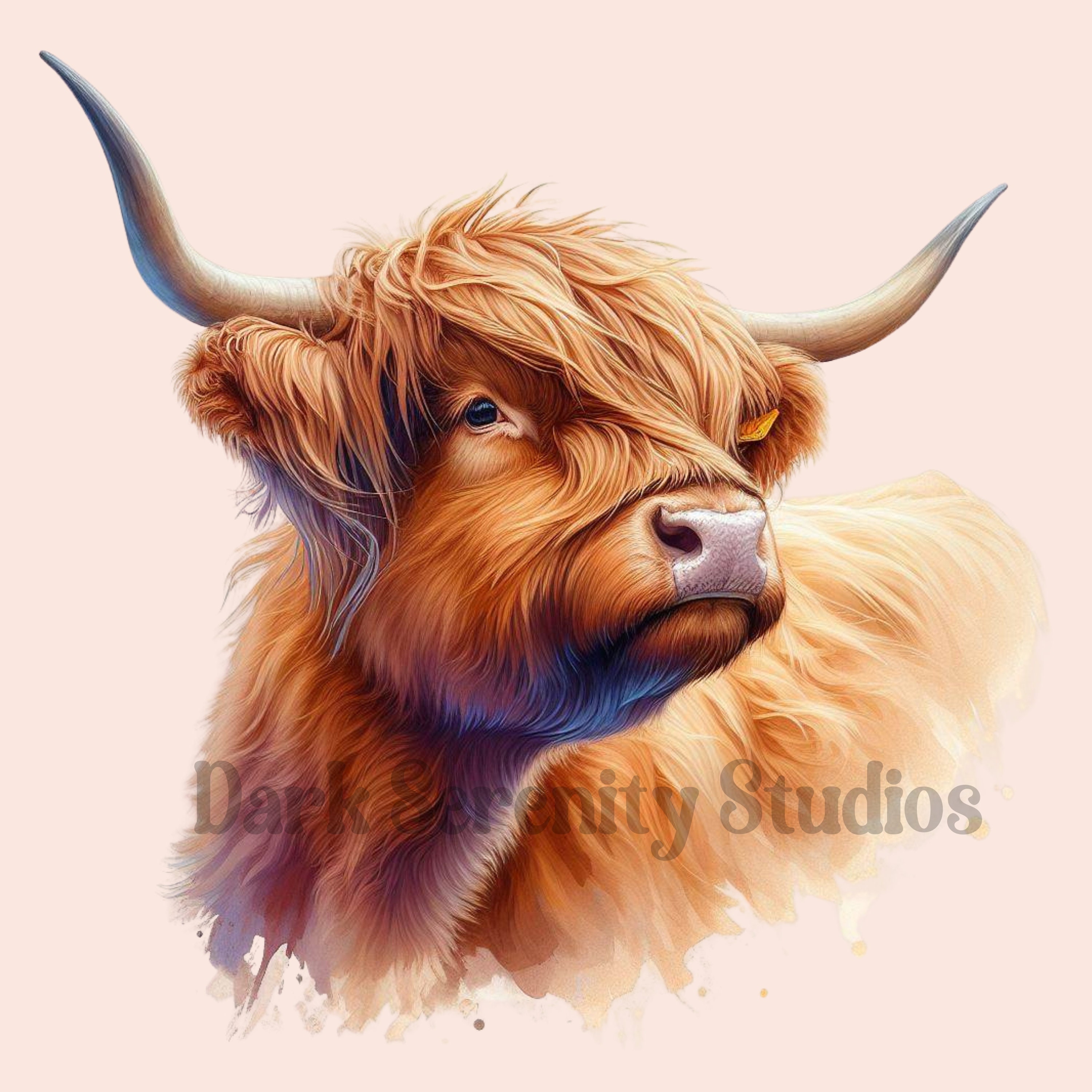 Highland Cow PNG Pack 2, Watercolor Highland Cow, Highland Cow Clipart ...