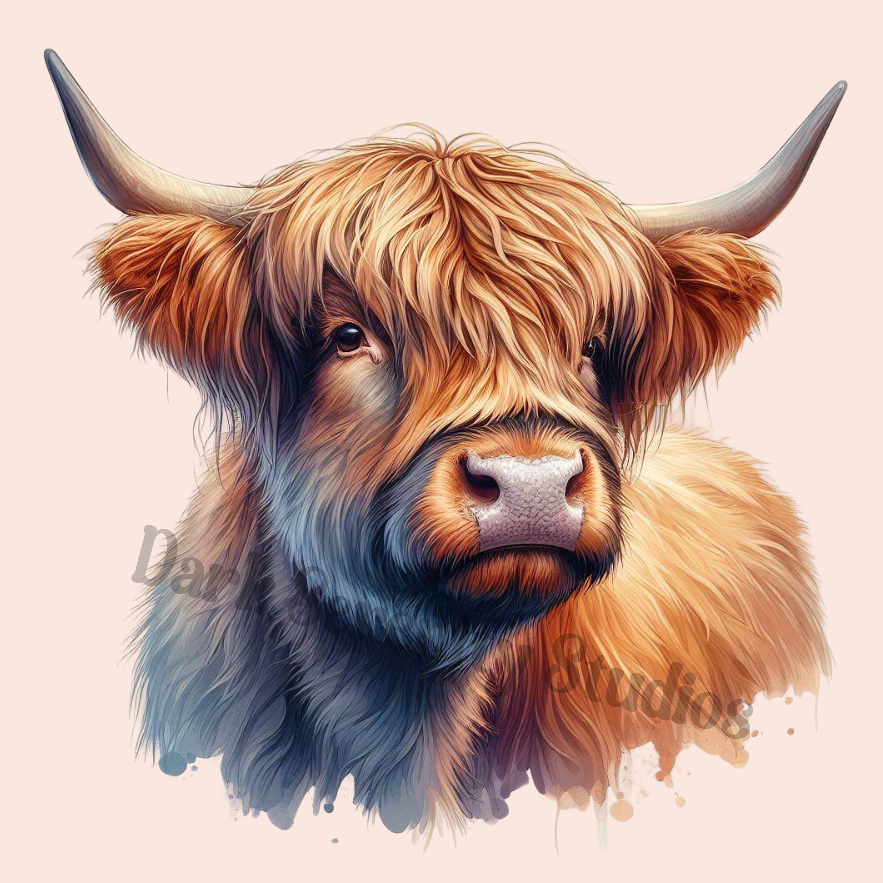 Highland Cow PNG Pack 3, Watercolor Highland Cow, Highland Cow Clipart ...