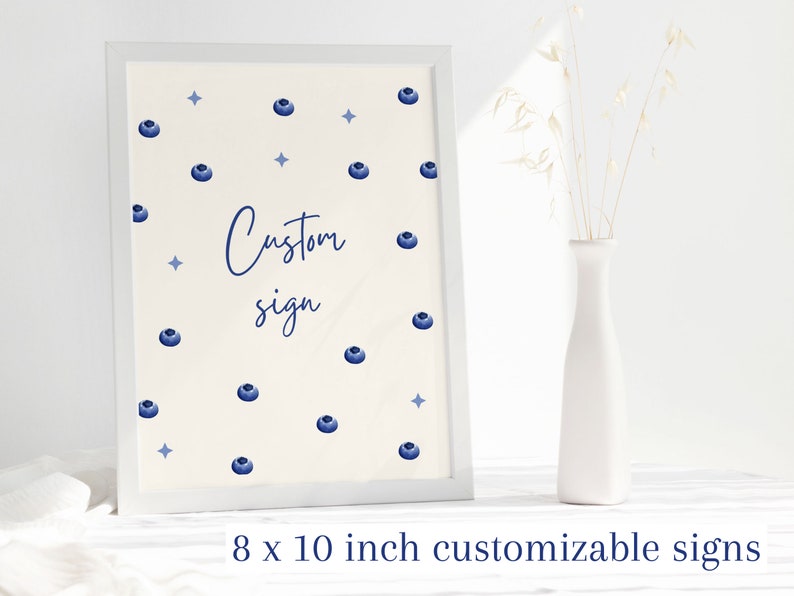 Blueberry Baby Shower Welcome Sign, Berry Theme (digital Download) - Etsy