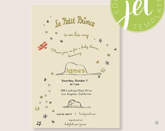 Le Petit Prince Baby Shower Invitation - Digital File Only - NOW EDITABLE!