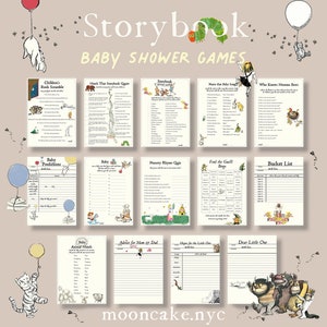Whimsical Storybook Baby Shower Games - Instant Download - Digital Only - Printable