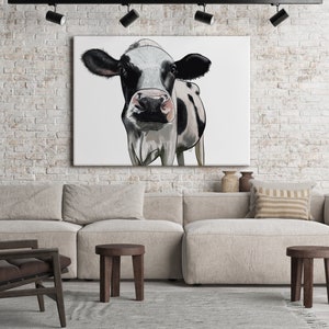 Kuh, Wandkunst, Kunstdruck, herunterladbar, niedlich, Bauernhof Tier, Landleben, Kuh