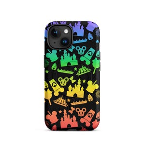 iPhone-hoesje Rainbow Park Snacks, MagSafe-hoes, telefoonhoes kasteel, telefoonhoesje Pride Trip, cadeau voor Disney-fans, iPhone 14 15 16 17