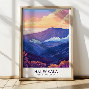 Haleakala National Park Poster: Vintage Hawai&#39;i Travel Art Print