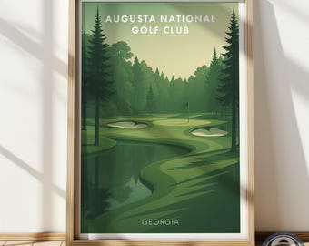 Póster del Augusta National, lámina del campo de golf, decoración de pared de Georgia.