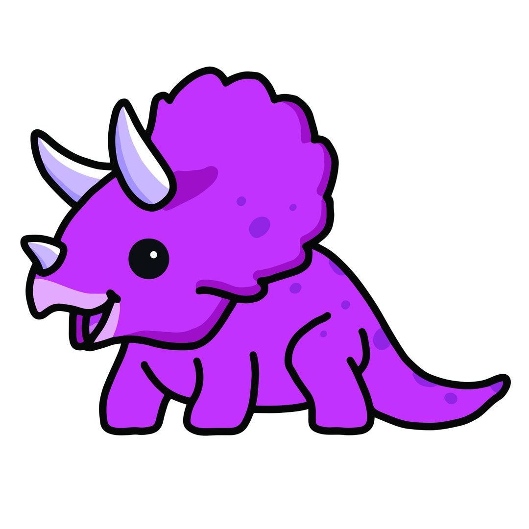 Purple Baby Dino Baby Triceratops SVG PNG JPEG Etsy
