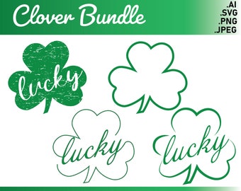 Clover SVG Bundle | St Patrick's SVG Bundle | St. Paddy's Day Designs | Clover SVG | Clover Cricut Cutout