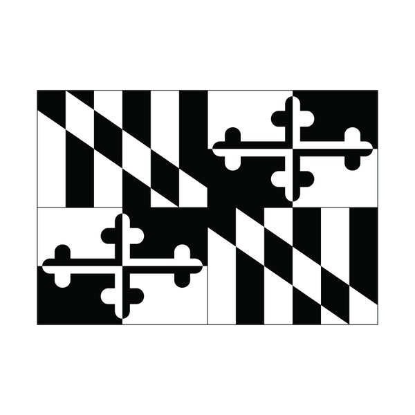 Maryland State Flag Pattern | Black and White | Maryland Flag | MD SVG | Maryland Pride |