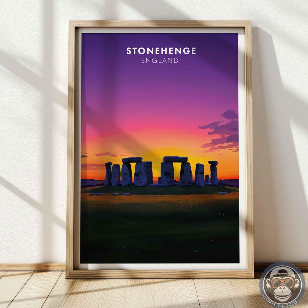 Stonehenge Sunset Poster – England Travel Wall Art, Ancient Landmark ...