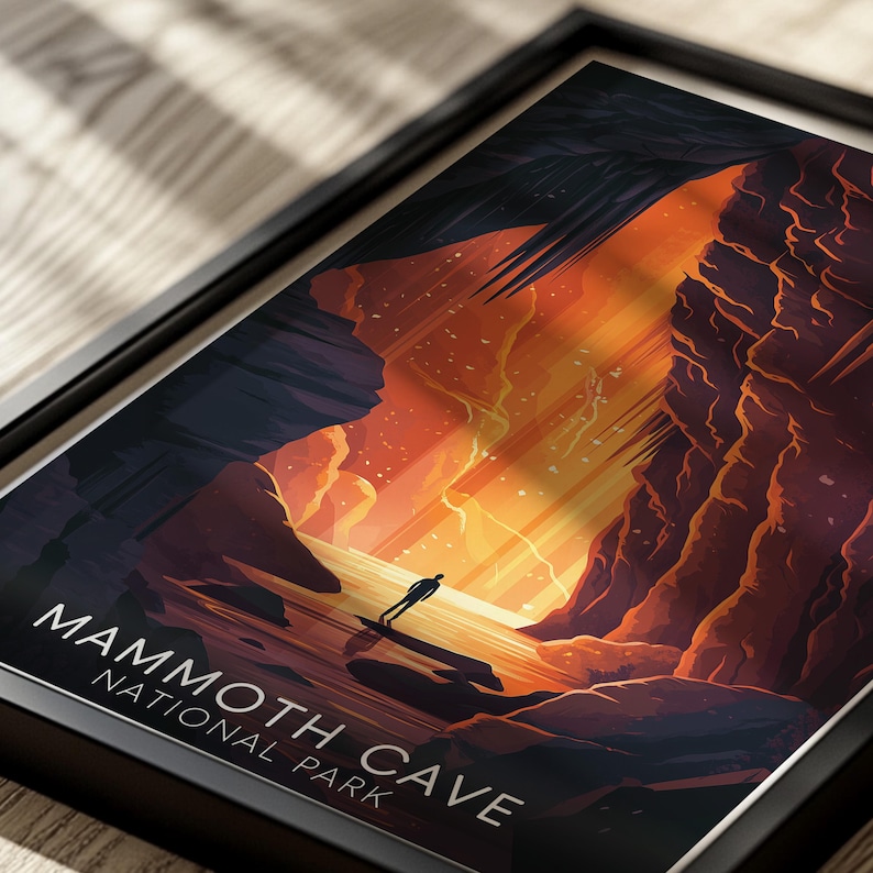 Mammoth Cave National Park Poster, Kentucky Travel Print Wall Art, Cave ...