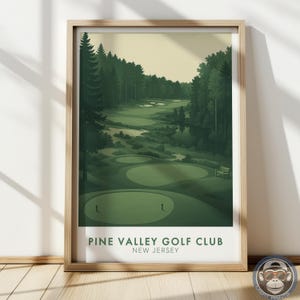 Pine Valley-golfbaanposter - vintage golfkunstdruk, klassieke baanmuurdecoratie voor golfers en sportfans, golfcadeau-idee