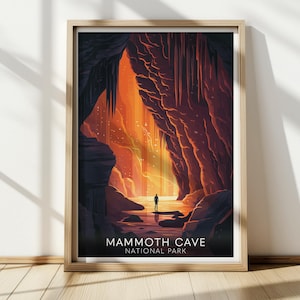 Mammoth Cave National Park Travel Poster | Vintage Wall Art | Retro Decor from Kentucky | National Park Art