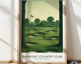 Oakmont Country Club Print, Golf Course Poster, Vintage Golf Art
