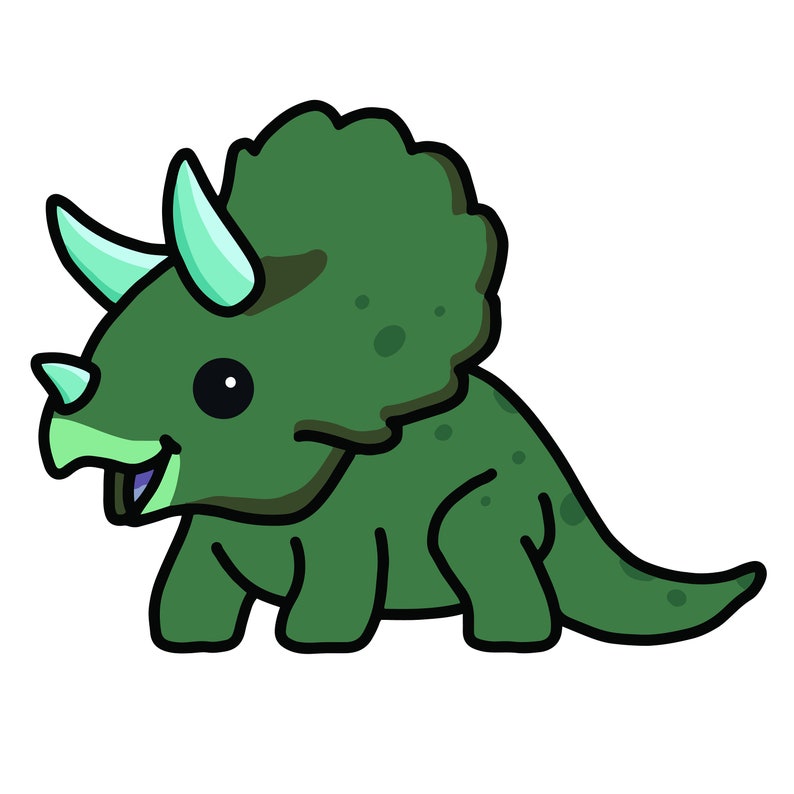 Green Baby Dino Baby Triceratops SVG PNG JPEG - Etsy