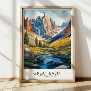 Great Basin National Park Poster, Nevada Travel Poster, Vintage Wall Art, Printable Wall Art, Retro Wall Art | NV001XP