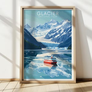 Glacier National Park Poster, Montana Wall Art, National Park Travel Poster, Vintage Wall Art, Montana Wall Decor, Wall Decor | MT003P