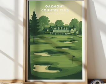 Oakmont Country Club Print, Pennsylvania Golf Course Poster, Vintage Wall Art