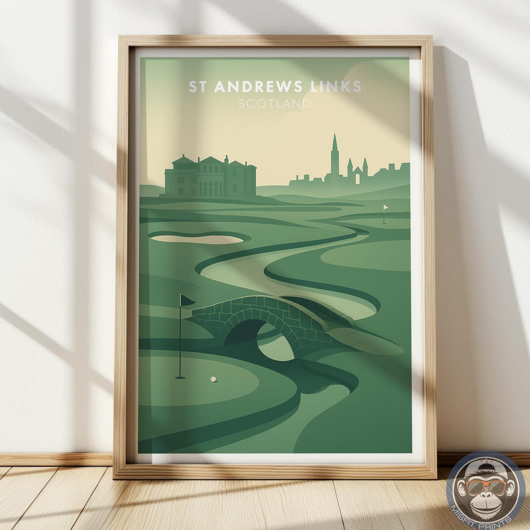 St Andrews Golf Course Poster, Scotland Vintage Print, Golf Wall Art - Etsy