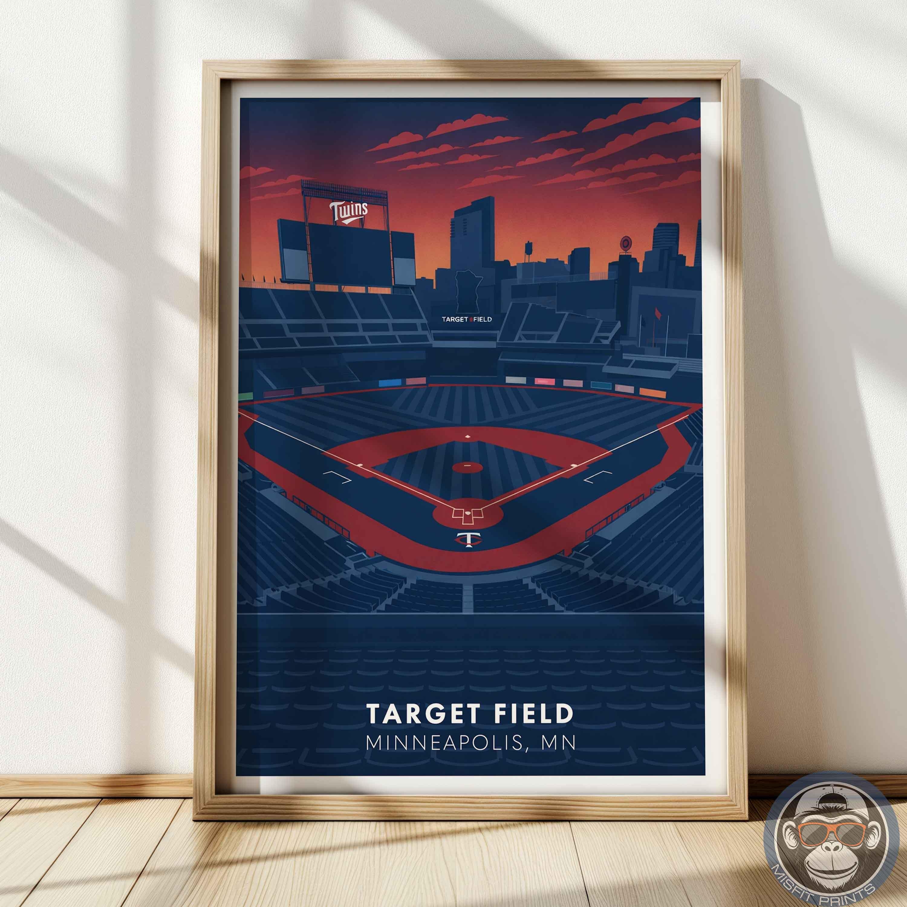 Target Field Baseball Patch Target Field Poster – Minneapolis Baseball Stadium Wall Art, Ballpark ...