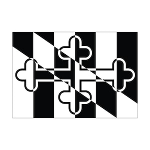 Maryland State Flag Pattern | Black and White | Maryland Flag | MD SVG | Maryland Pride |
