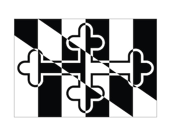 Maryland State Flag Pattern: Black and White MD Pride (digital Download ...