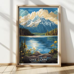 Lake Clark Nationalpark Poster: Vintage Alaska Reisekunst