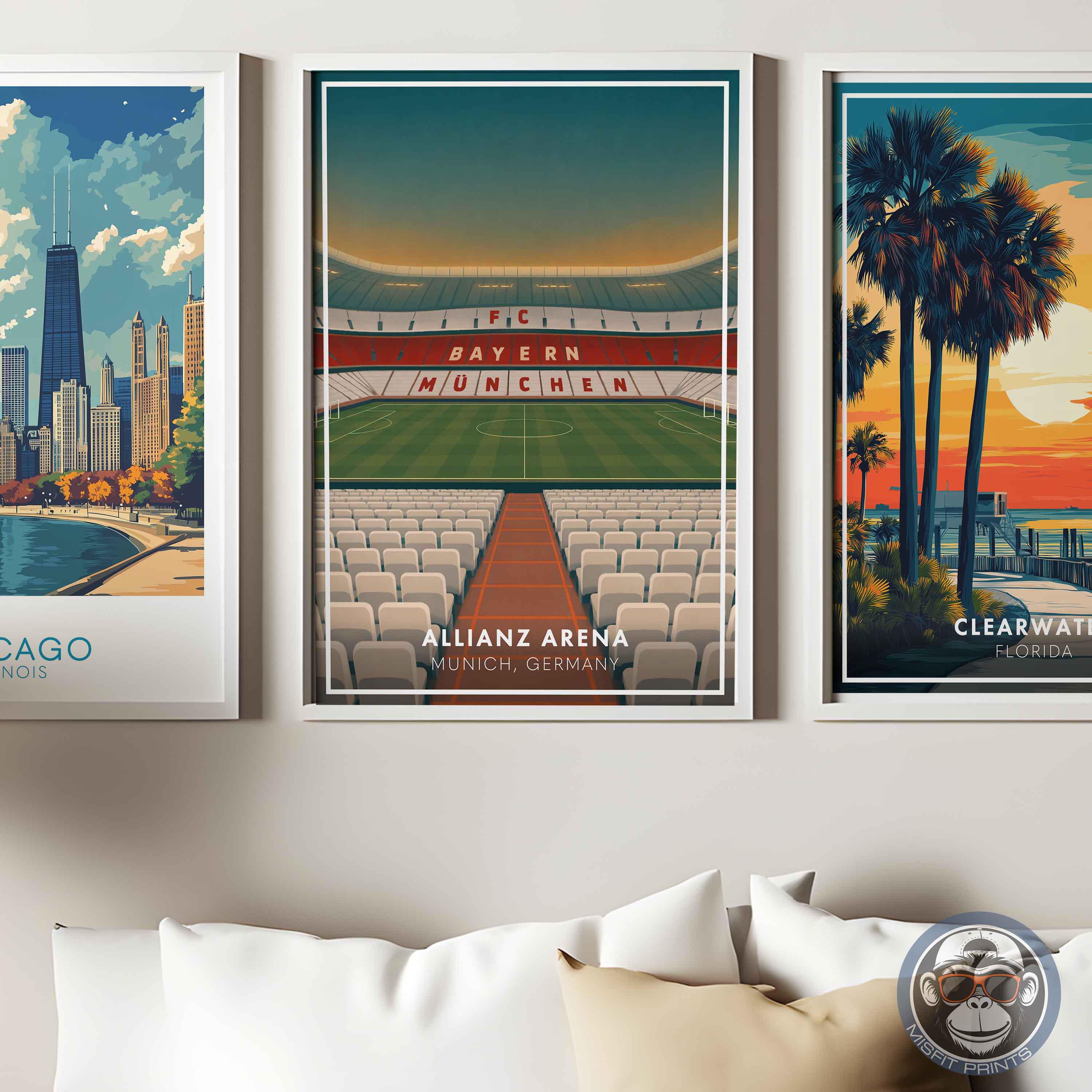 Allianz Arena Poster – Munich Stadium Wall Art, Bayern Football Print ...