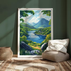 Killarney Irland Poster, Resetryck i County Kerry, Digital Väggkonst Nedladdning