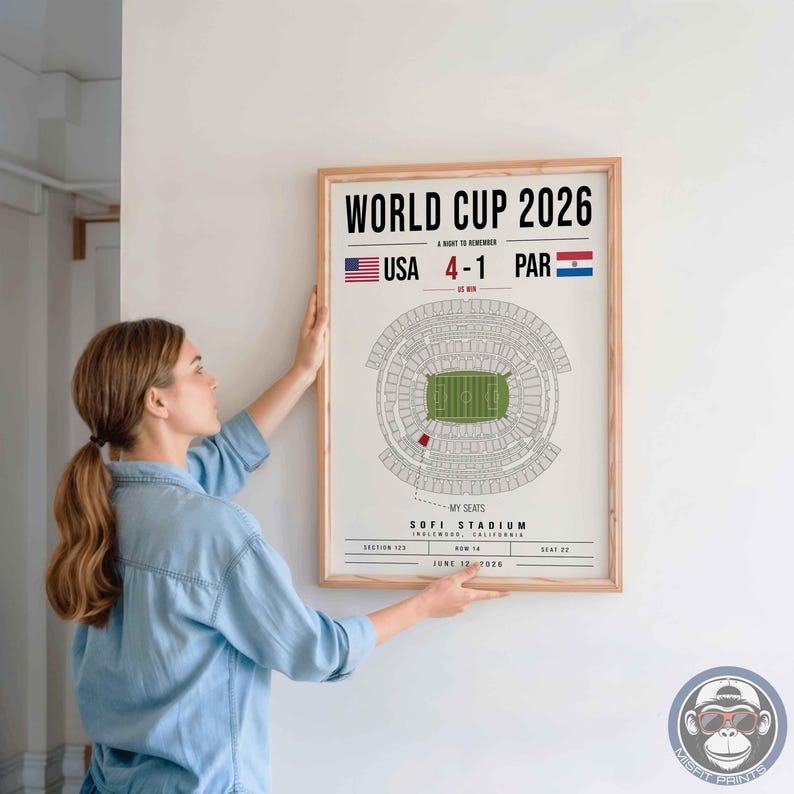 Custom 2026 World Cup Soccer Stadium Seat Map Print, Personalized Game Day Memory Poster image 16