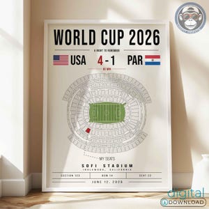 Custom 2026 World Cup Soccer Stadium Seat Map Print, Personalized Game Day Memory Poster image 15