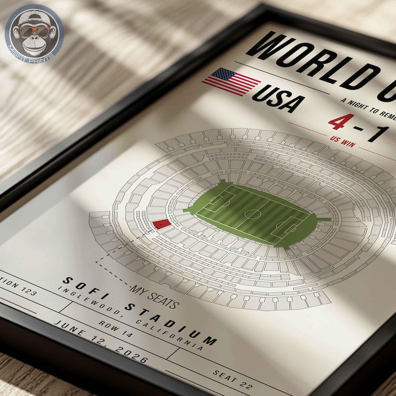 Custom 2026 World Cup Soccer Stadium Seat Map Print, Personalized Game Day Memory Poster image 11