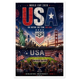 USA Soccer Poster, United States Football Wall Art, US Soccer Fan Gift image 17