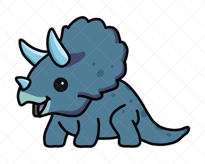 Blue Baby Dino Baby Triceratops SVG PNG JPEG image 1