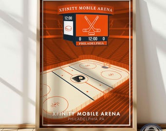Philadelphia Hockey Arena Art Print: Minimalist Sports Poster