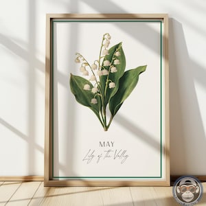 Maiglöckchen Druck: Mai Geburt Blume Botanische Kunst