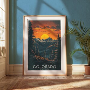 Poster | Retro Colorado Wall Art Print, Vintage Travel Decor, Printable Art for Home, Colorado Landscapes, Unique Wall Decor