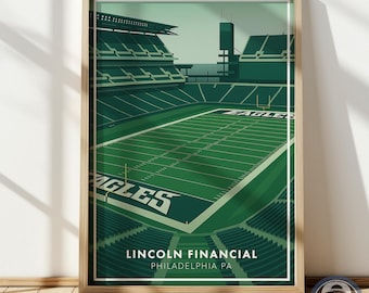 Lincoln Financial Field Poster | Philadelphia Football Stadium Print | Eagles-Inspired Wall Art