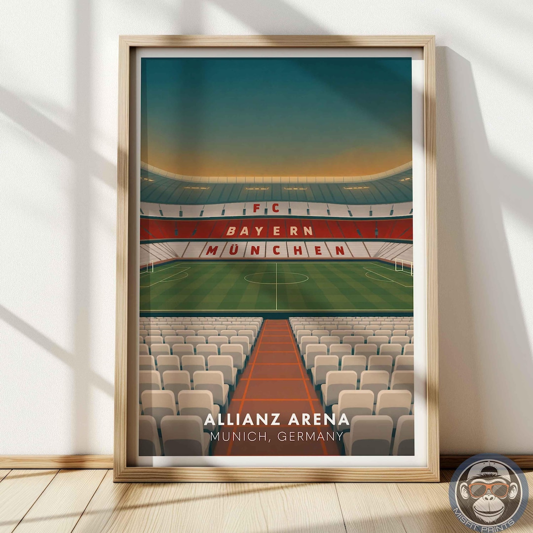 Allianz Arena Poster – Munich Stadium Wall Art, Bayern Football Print ...