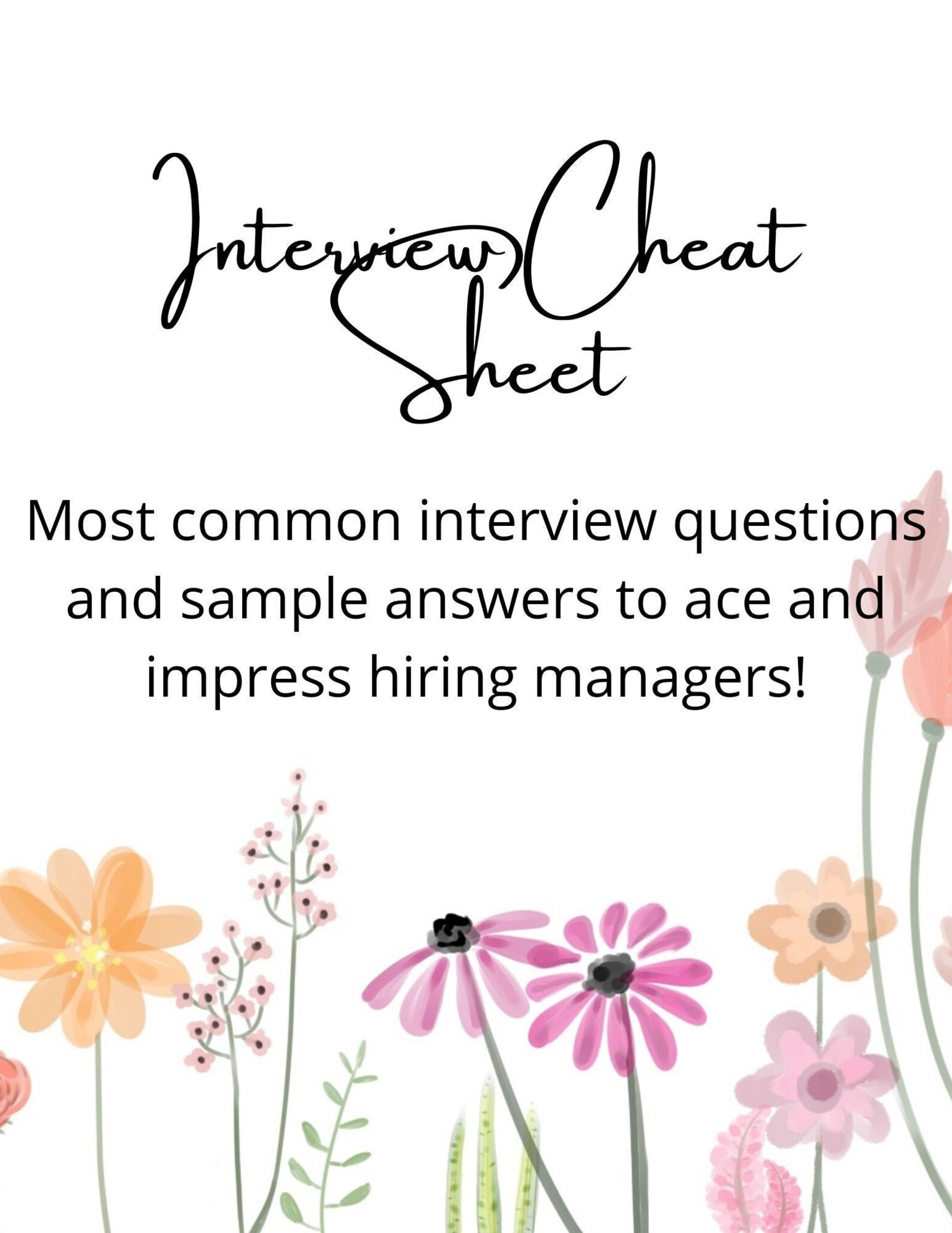 Interview Cheat Sheets First and Last Day Interview - Etsy
