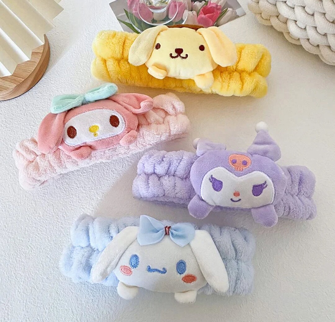 Kawaii Spa-Stirnband Für Gesichtswaschen & Make-up – Weiches Fleece, Dehnbar, Bequem, Schwarz