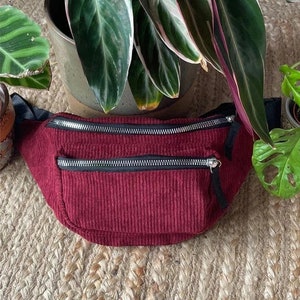 Bauchtasche Cord Waistbag Fanny Pack Bordeauxrot