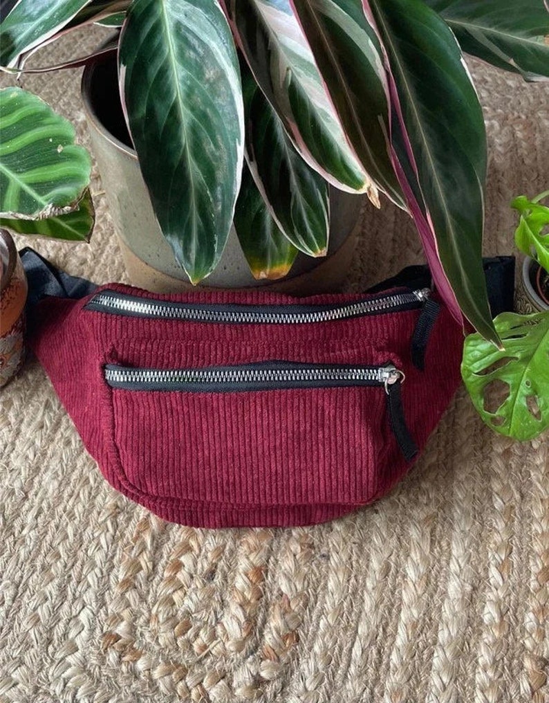 Bauchtasche Cord Waistbag Fanny Pack Bordeauxrot